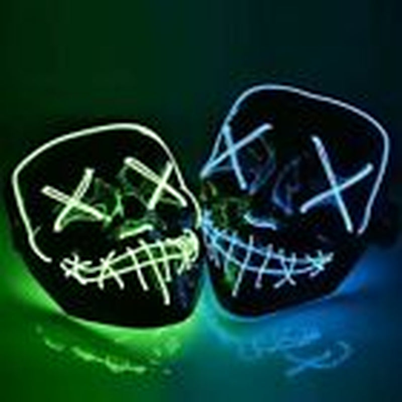 Halloween LED Mask Clubbing Light up Costume Rave Cosplay Party Purge 3 Modes