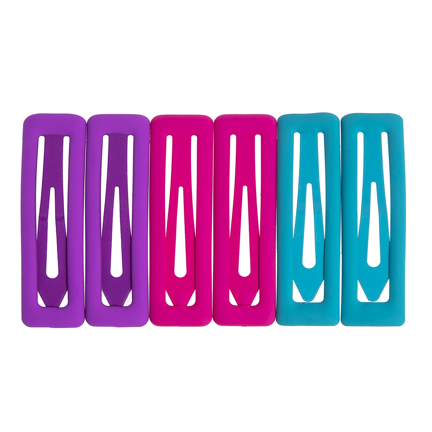 Bright Assorted Colors, Hair Snap Clips, 6 Ct