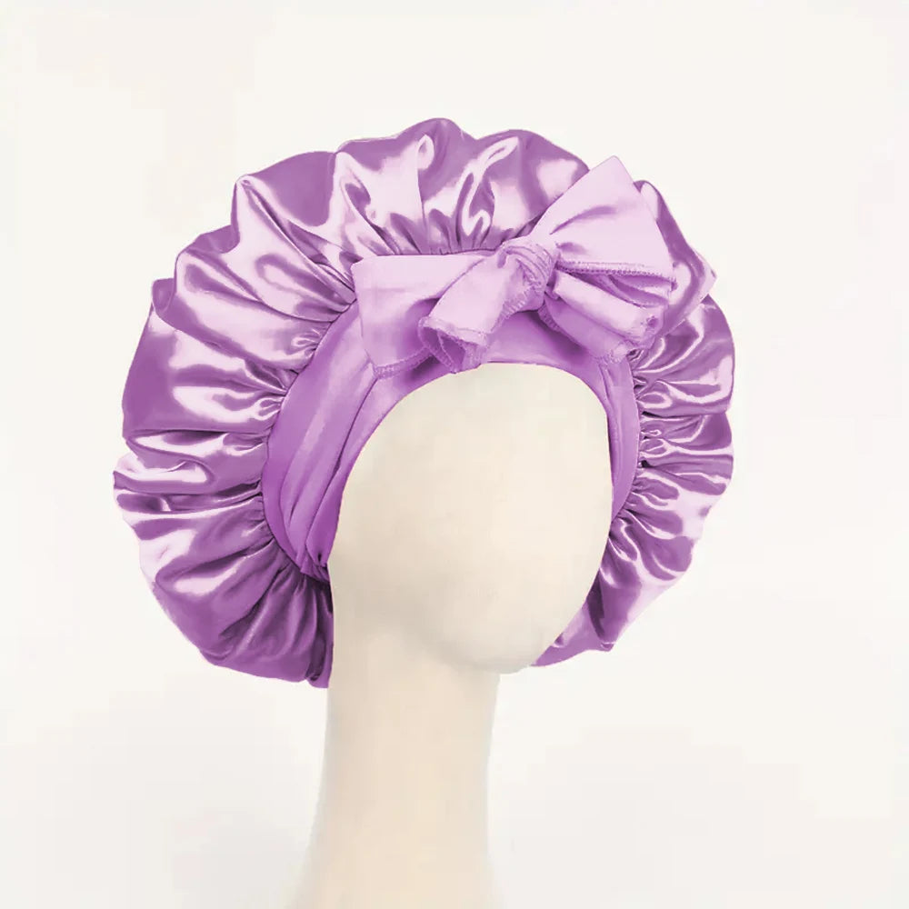 Satin Bonnet Silk Bonnet Adjustable Bonne for Sleeping Hair Bonnet with Tie Band Bonnets for Women Men